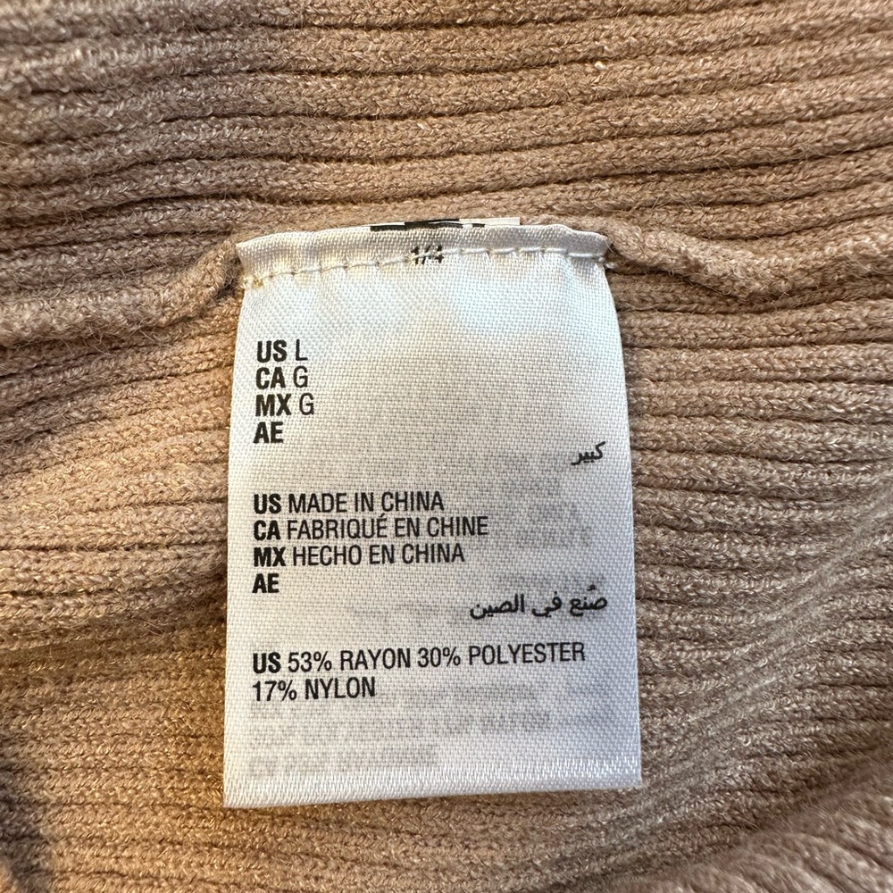 NWT AND NOW THIS Pull On Ribbed Knit Midi Skirt | Tan | Size Large - Picture 4 of 6